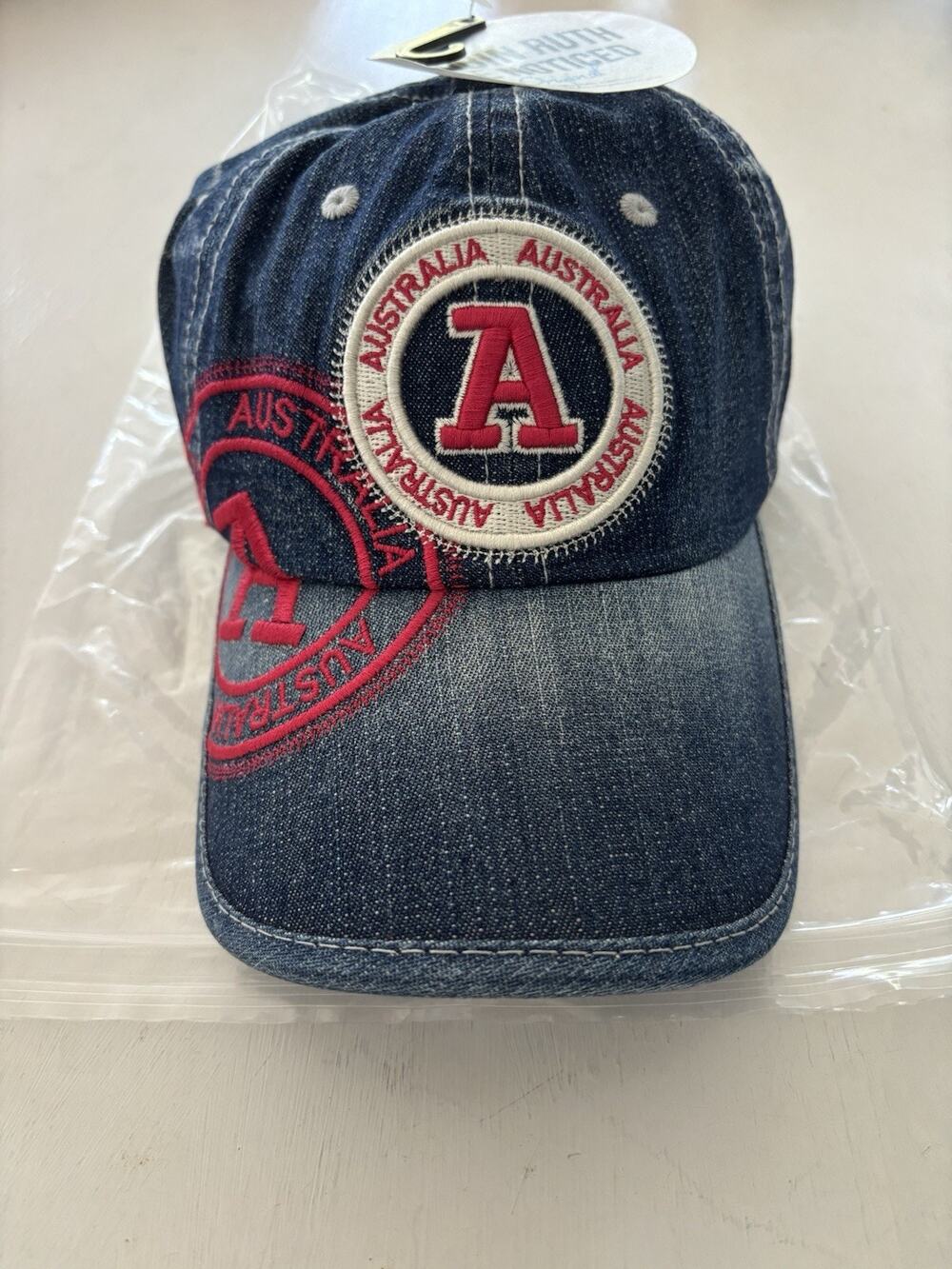 Robin Ruth Embroidered Australia New With Tags Adjustable Denim Cap/Hat